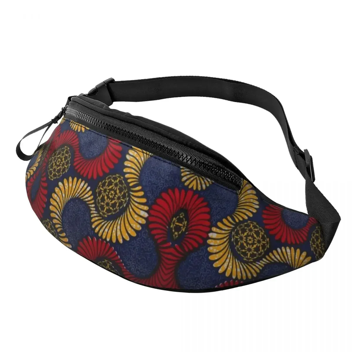 Ankara African Pattern Fanny Bag Traditional Africa Ethnic Art Crossbody Waist Pack Men Women Travel Hiking Phone Money Pouch