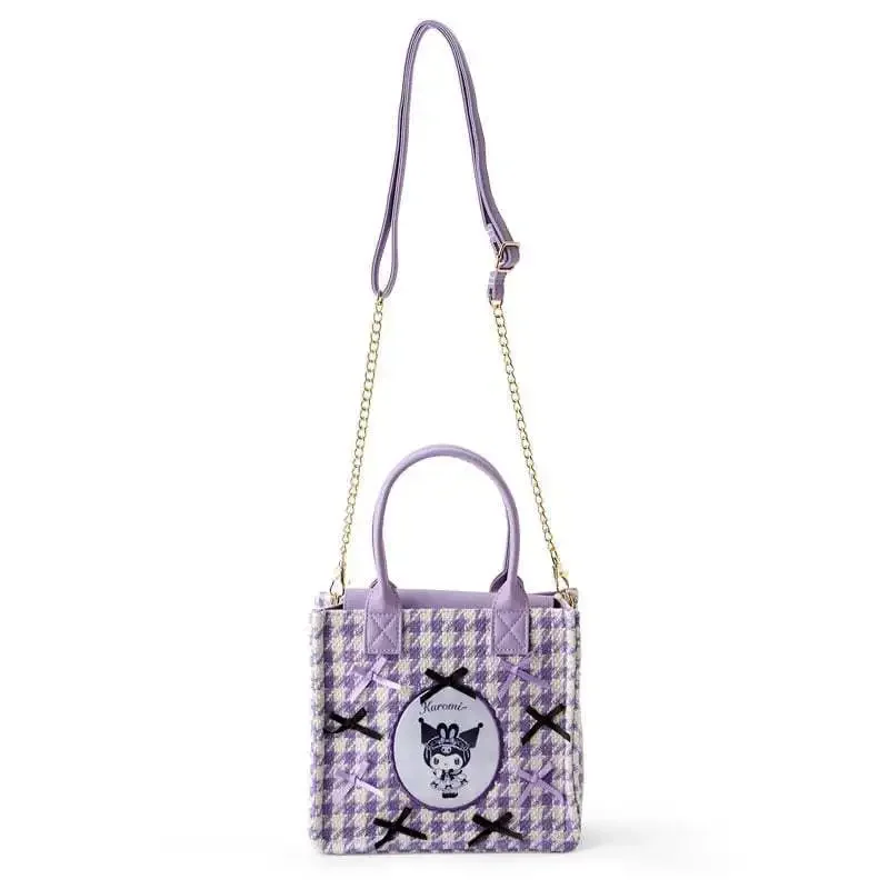

Sanrio Purses for Girls Cartoon PU Waterproof Crossbody Shoulder Bag Kuromi Square Travel Storage Bag Hello Kitty Message Cases