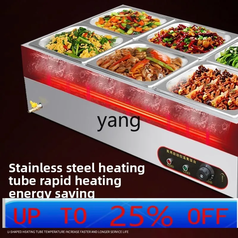 

LTT stainless steel fast food insulation table commercial heating table self-service rice steamed vegetables cooked food