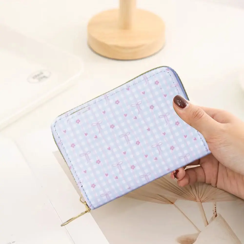 محفظة نقود معدنية محمولة من جلد البولي يوريثان بعقدة على شكل فيونكة مقاومة للماء ومحفظة للنساء والفتيات