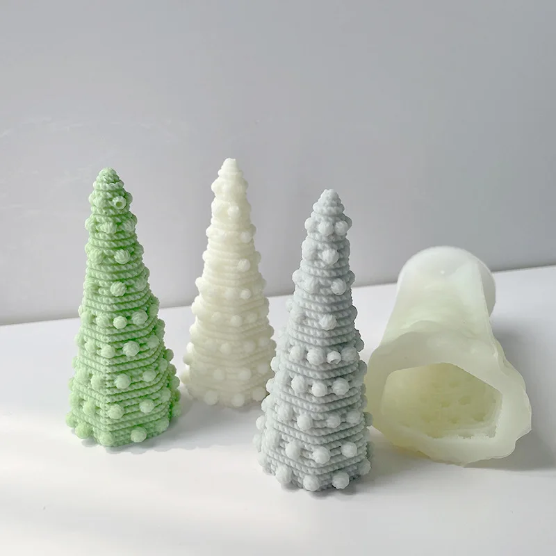 Christmas Tree Candle Silicone Mold DIY Handmade Aromatherapy Gypsum Candle Making Tools Resin Soap Mould Cake Molds Craft Gifts