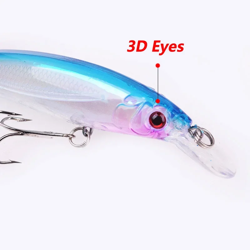 1 pc laser plástico isca de pesca 11cm 11.5g flutuante minnow wobblers artificial duro isca com ganchos baixo crankbaits enfrentar