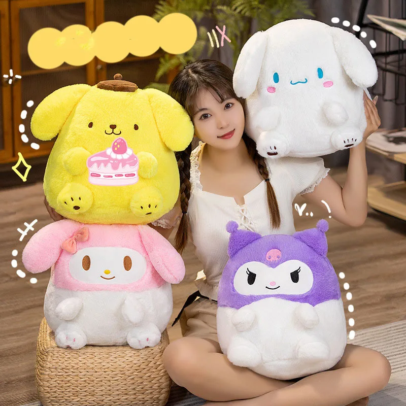

Милый мультфильм Sanrio Chubby Snd Round Kuromi Melody Cinnamoroll спальная игрушка кукла подушка подушка для стула игрушка на день рождения украшение подарок