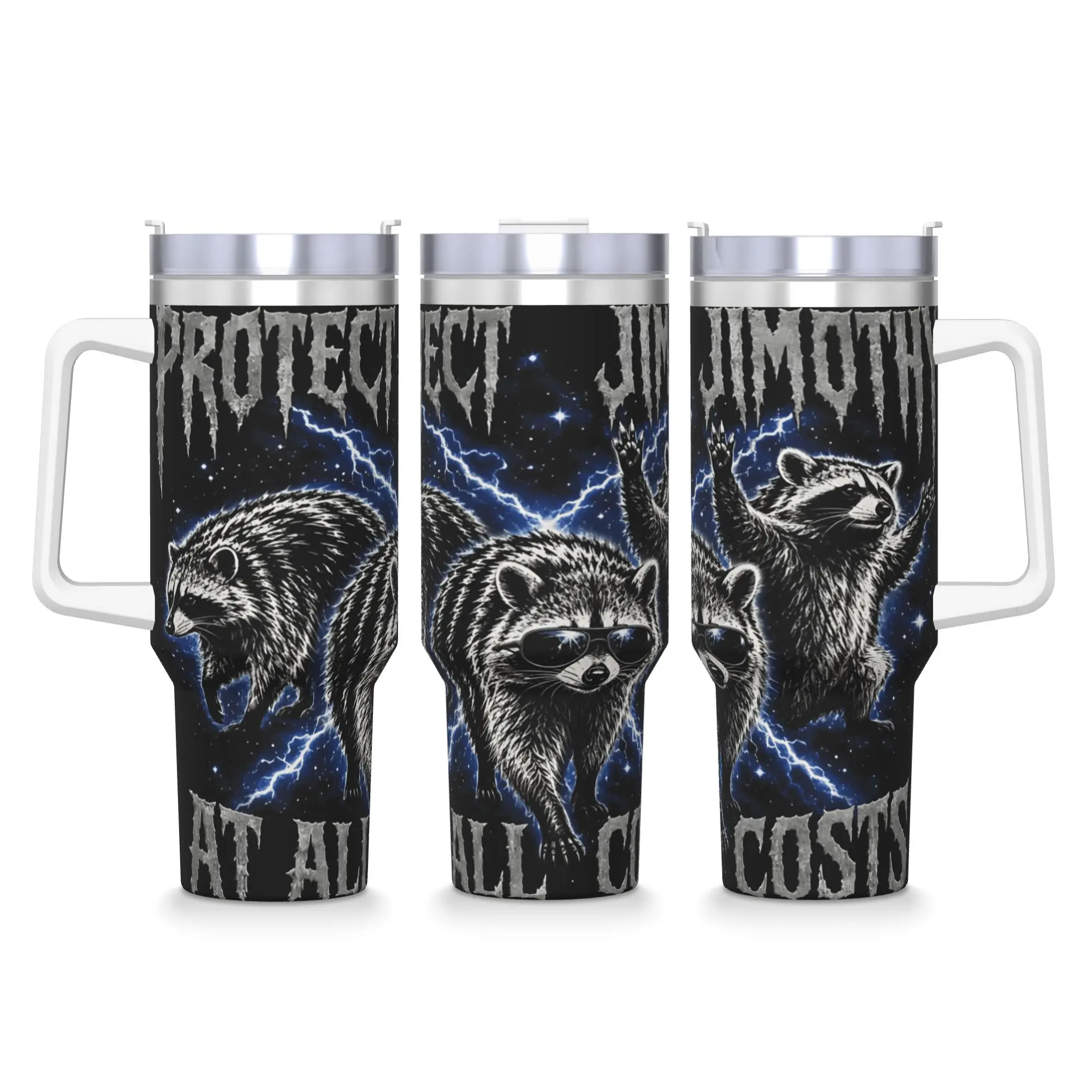 Stainless Steel Tumbler Jimothy Viral Raccoon Bootleg Graphic Thermal Mug  Keep Heat Cold and Hot Car Mugs Travel Water Bottle