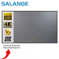 Salange Curtain Anti-Light Projector Screen 16:9 100 120 inch Portable Reflective Fabric Cloth 3D HD for Home Outdoor Office