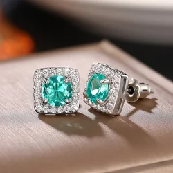 Huitan Bright Zirconia Ear Studs Lady Everyday Earrings Jewelry for Women Fashion Female Engagement Ceremony Accessories Gift