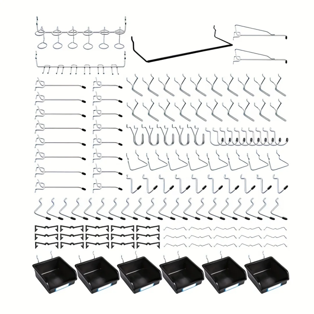 188PCS Peg Board Organizing Accessories Peg Board Hooks Set for Organizing Various Tools