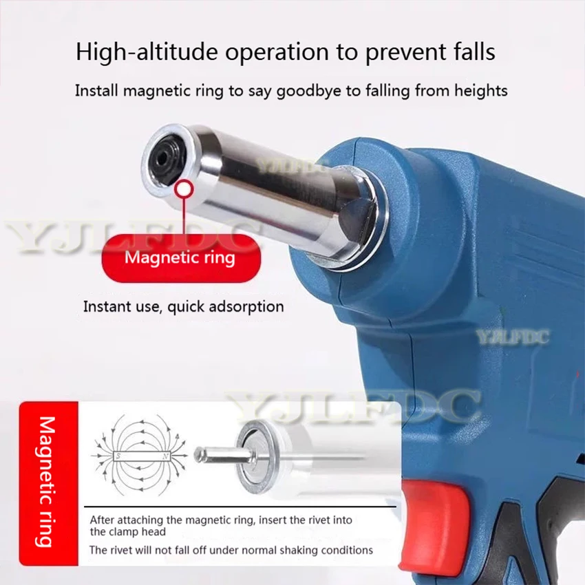 DCPM50 (Typ E) Elektryczny Nitownica Ściągająca 150W, Akumulator Litowy 12V/2.0Ah, Nitownica, Elektryczne Narzędzie do Nitowania