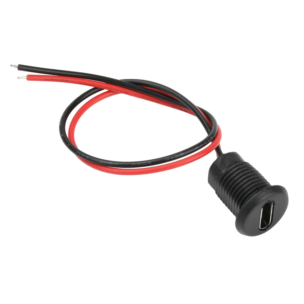 2Pin Draht USB Typ-c Wasserdichten Stecker Direkte kompression weibliche basis Buchse Lade Interface Mit Schweißen – Detail 3