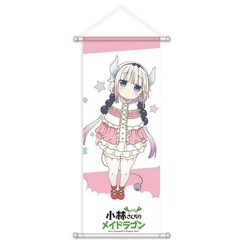 VIKAMA Cute Dragon Horn Maid Girl Wall Scroll, 6 Designs, Wall Decor for Bedroom Living Room Dorm