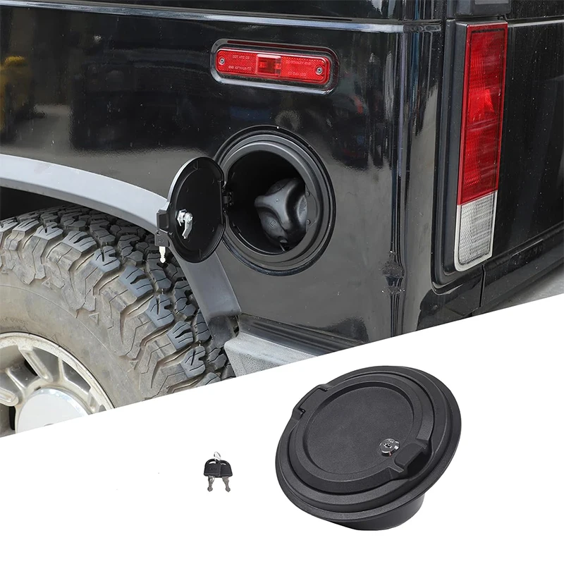 

For 2003-2009 Hummer H2 Hummer H3 Car Door Fuel Tank Cap Anti-theft Lock Cap Cover ABS+Aluminum Alloy Exterior Accessories