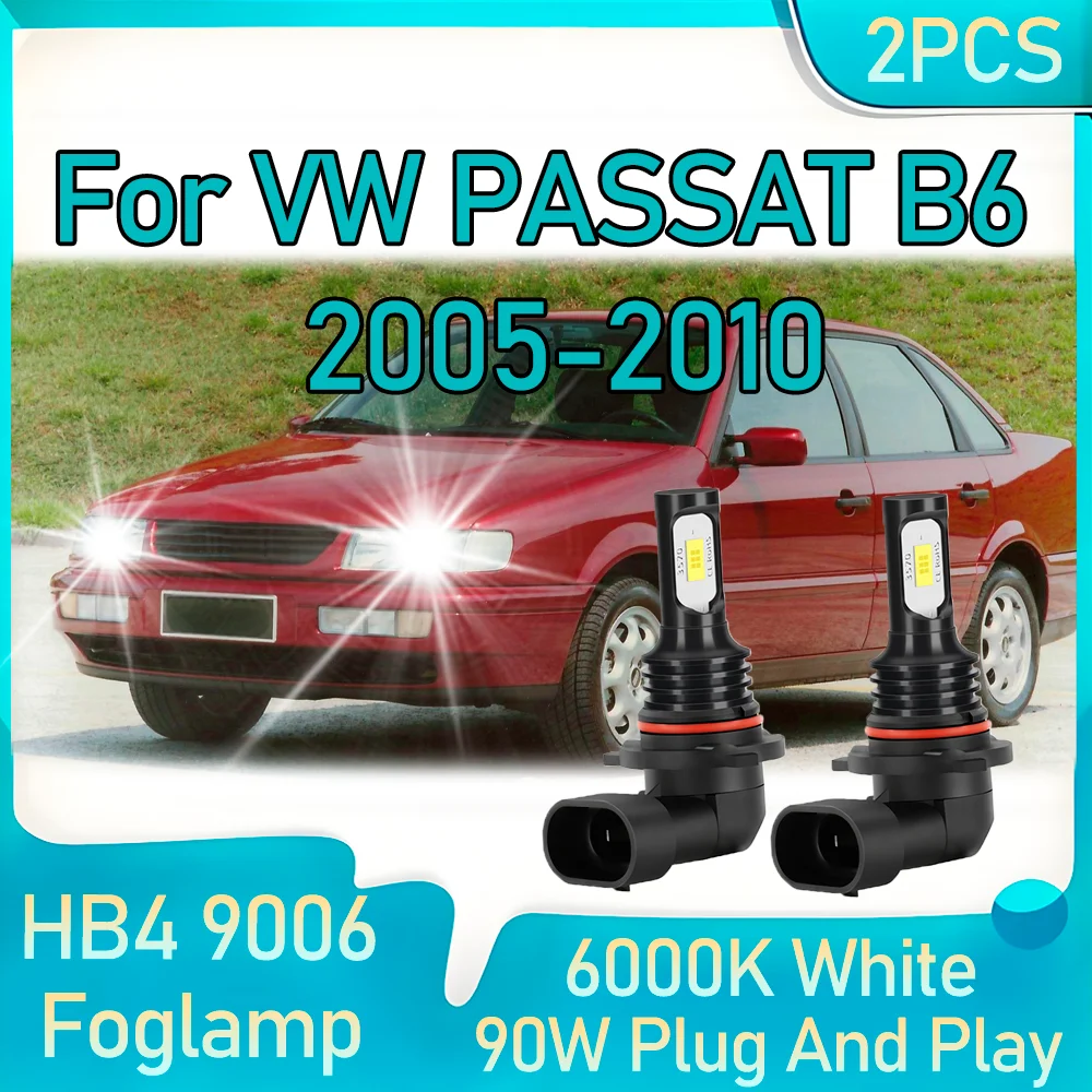 

2X Auto Front Fog Lights HB4 9006 12V 20000LM LED Fog Lamps 90W Plug And Play 6000K Canbus No Error For VW PASSAT B6 2005-2010