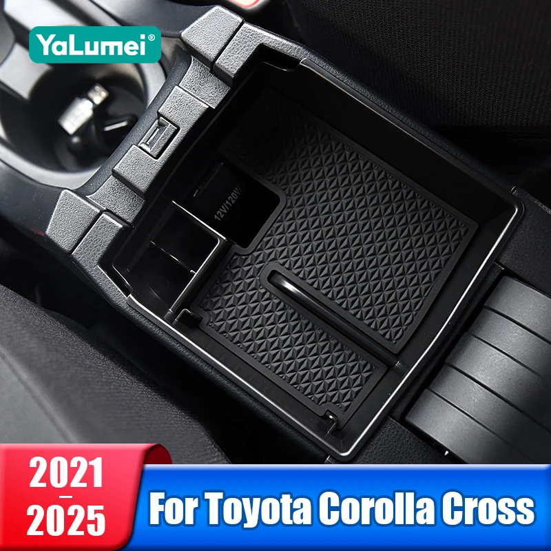 

Car Central Armrest Storage Box Organizer Tray Case For Toyota Corolla Cross XG10 2021 2022 2023 2024 2025 Hybrid Accessories