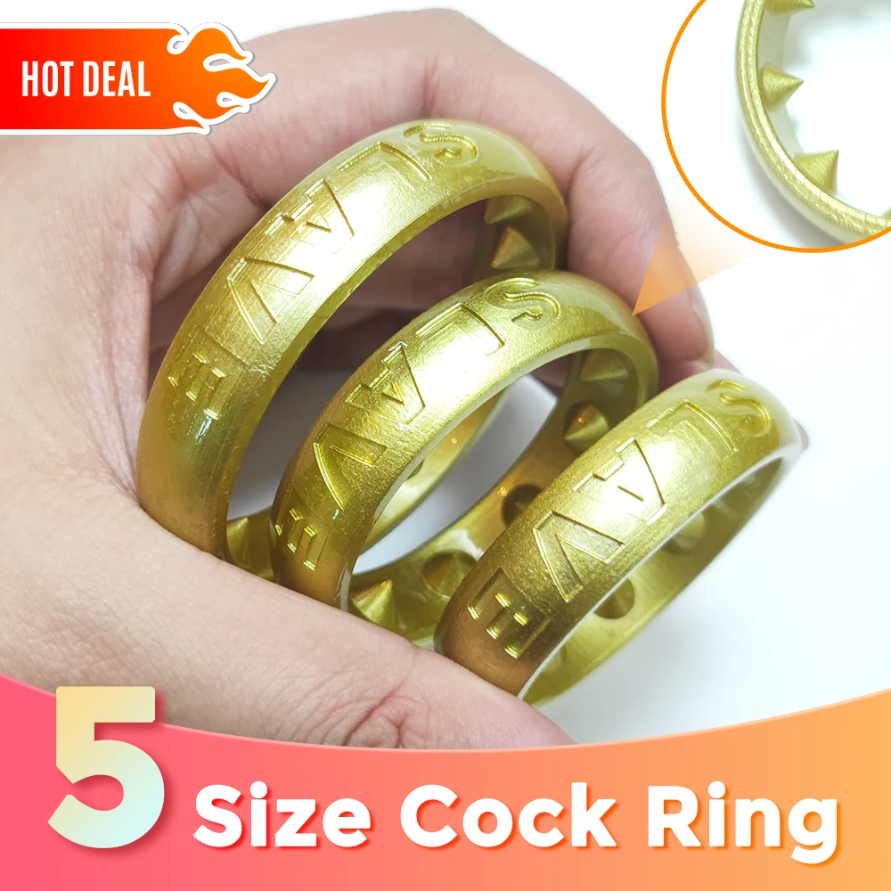 

BDSM Slave Spiked Cock Ring Glans Stimulate Sex Toys For Men Delay Ejaculation Scrotum Stretcher Penis Ring Restraint Lock