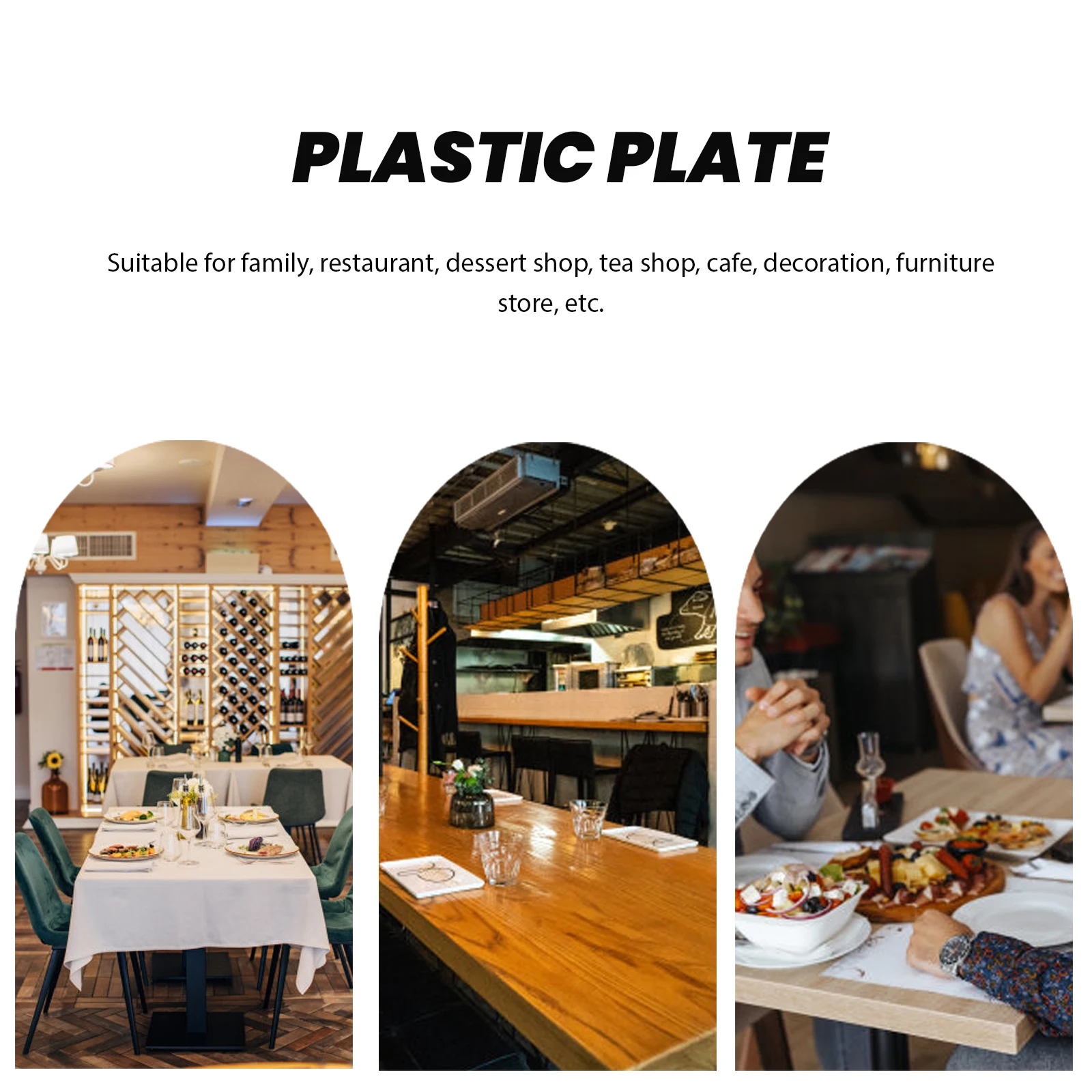 

3 Pcs Anti-fall Partition Plate Food Trays for Eating with Dividers Cutlery Sectional Compartment Plates