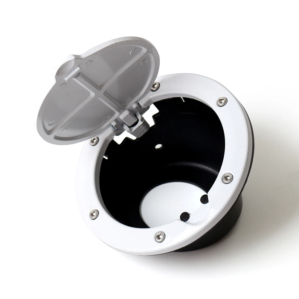 JK Tapa de llenado de combustible Tapa de gas Aleación de aluminio Puerta del tanque de gas Accesorios exteriores para Jeep Wrangler 2007-2018 JK JKU, blanco