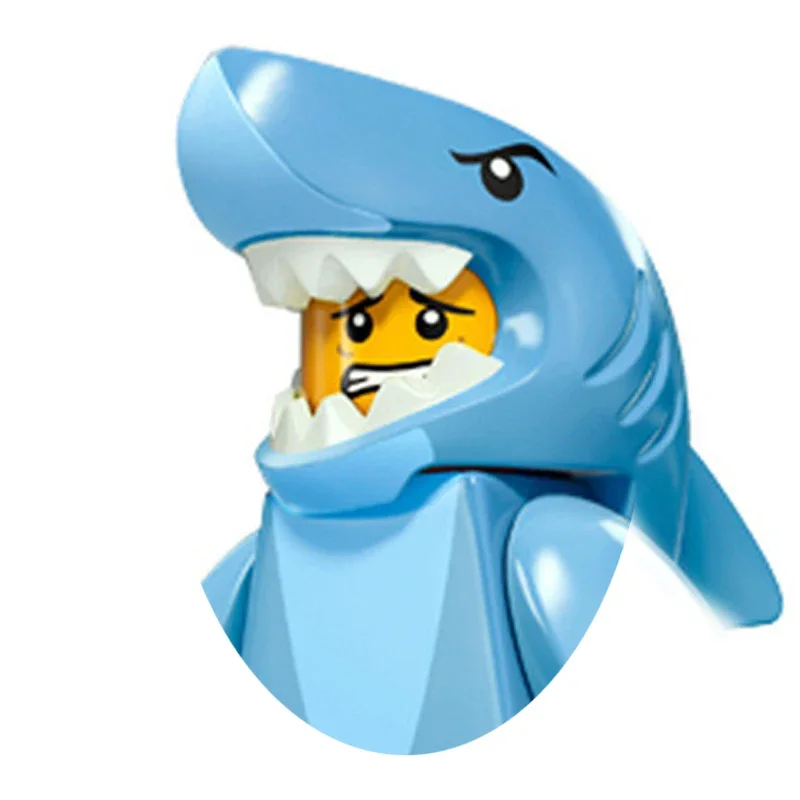 PG8141 Anime Cartoon Puppe Bausteine Kawaii Banana Shark Pädagogisches Spielzeug kinder Hause Geschenk Konstruktor Abenteuer