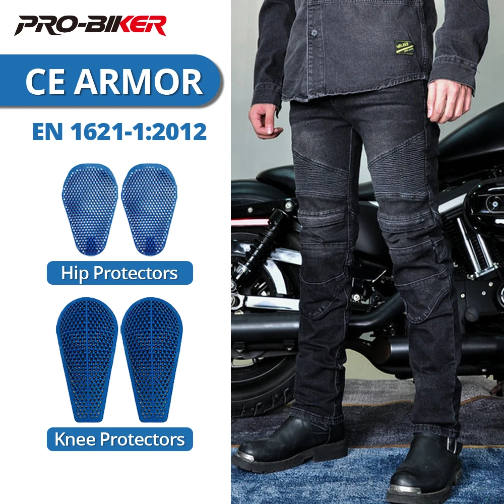 

Four Seasons Men's Motorcycle Pants Motocross Pants With CE Protective Gear Outdoor Motorbike Riding Pants Windproof Anti-Fall