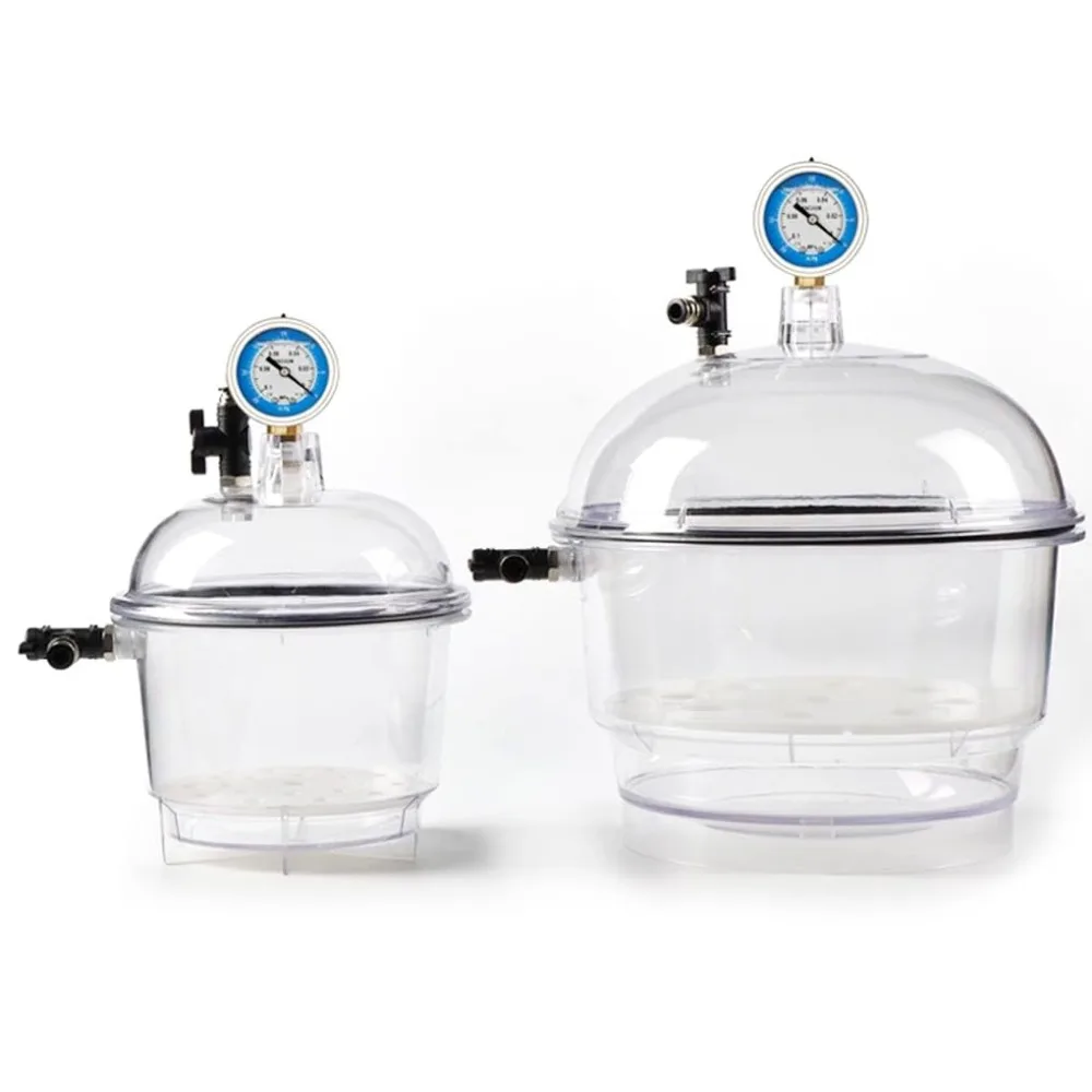 Vacuum Desiccators, Small Lab Desiccator, Double Valves Glassware Lab Desiccator Dryer Vacuum Desiccator Jar, 150mm/250mm