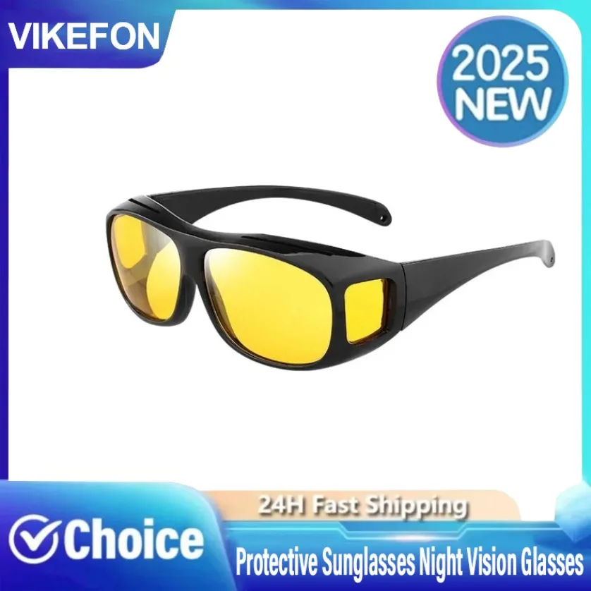 

Universally Windproof and Eye Protecting Sunglasses Anti Glare Car Driving Glasses Protective Sunglasses Night Vision Glasses
