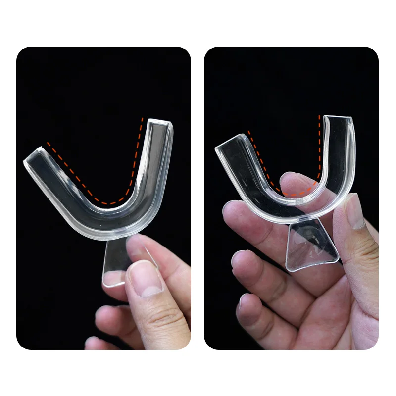 2pcsThermoplastic invisible tooth holder with handle, wear-resistant tooth guard, disposable oral large and small tooth holder