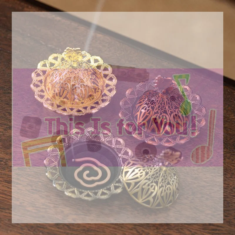 【MA】Mini Retro Copper Hollow Out Incense Stick Burner Holder Golden Arab Burner Catcher Home Decoration Sandalwood Censer
