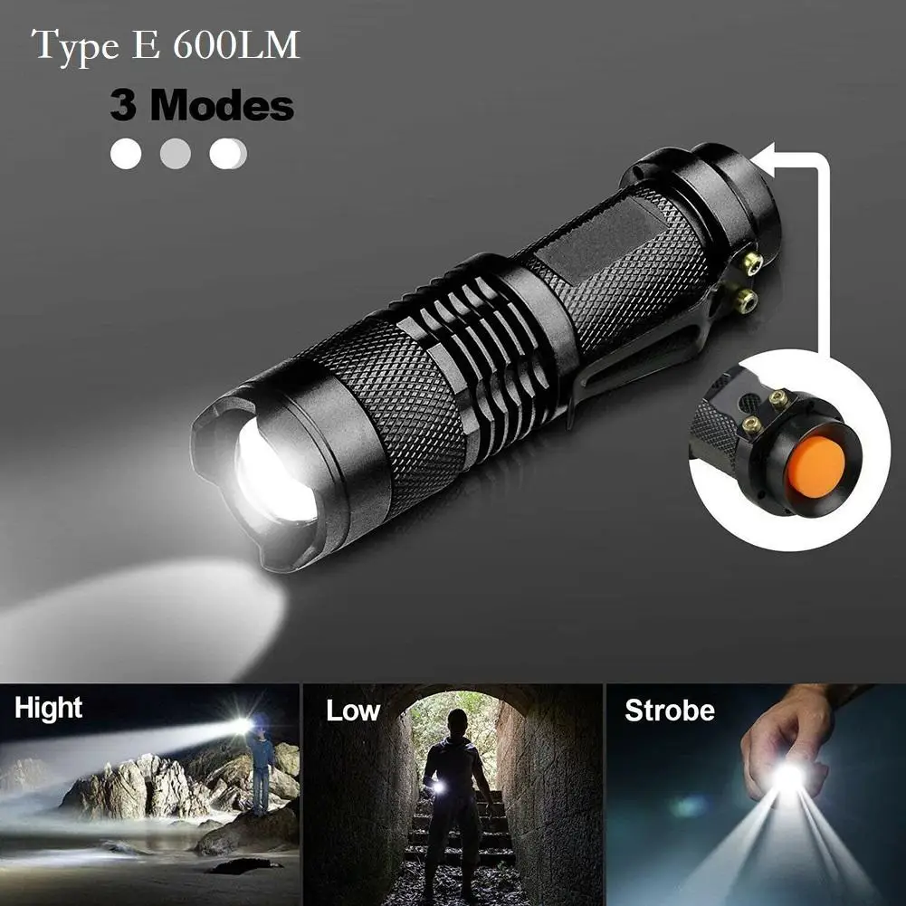 

Mini Torch Handheld LED Tacticals Waterproof Flashlight Multi Functional Portable Telescopic Zoom Flashlight Camping Light