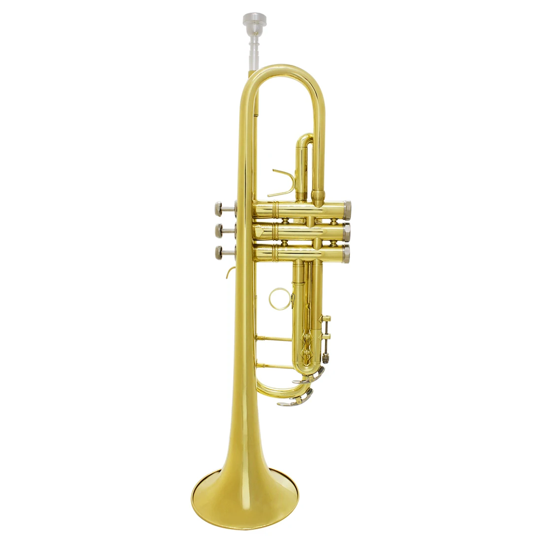 Astonvilla BbTrompete Professionelles doppelsträngiges goldenes Trompetenprüfungs-Blechinstrument, großes Design, Koffer, Mundstück und Zubehör