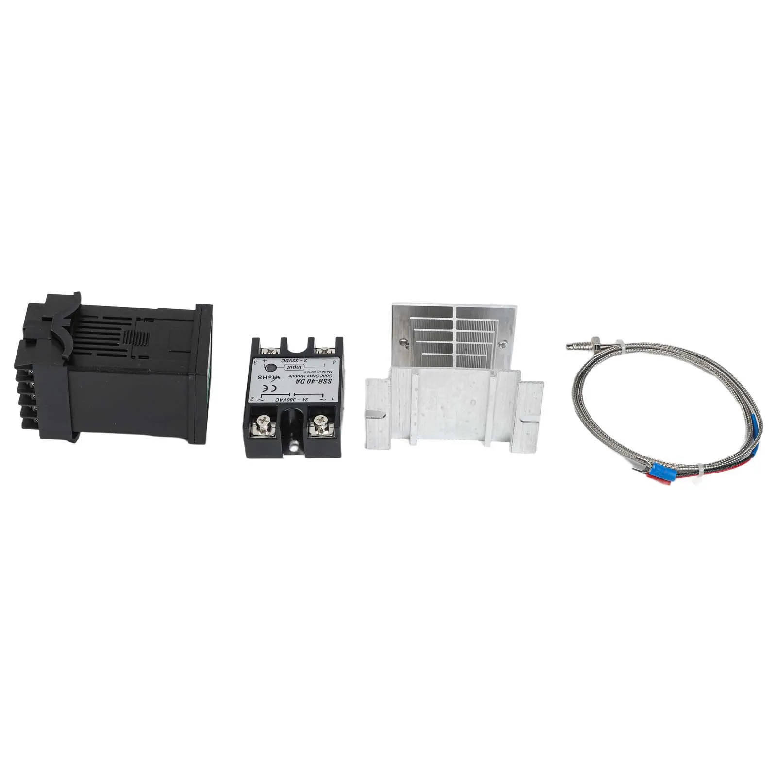 デジタルrkc pidサーモスタット,REX-C100出力のデジタル温度コントローラー,40da ssrリレー,k jネジ,1m熱電対,1セット