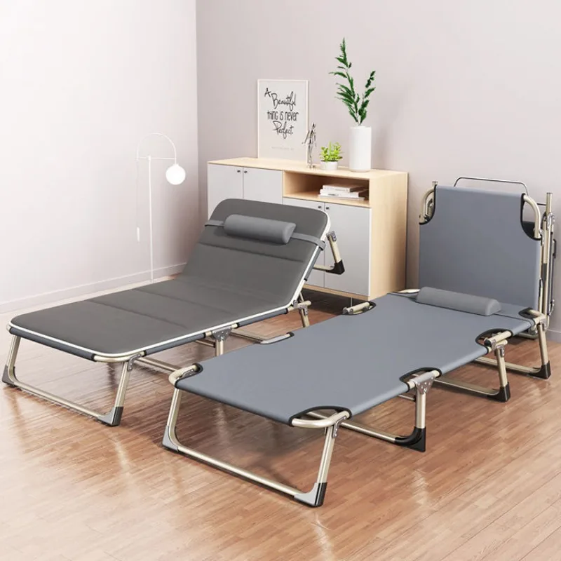 Foldable Single Bed Portable Lounge Chair Office Nap Bed Hospital Care Cot Bed Modern Simple Nap Bed Office Nap Bed
