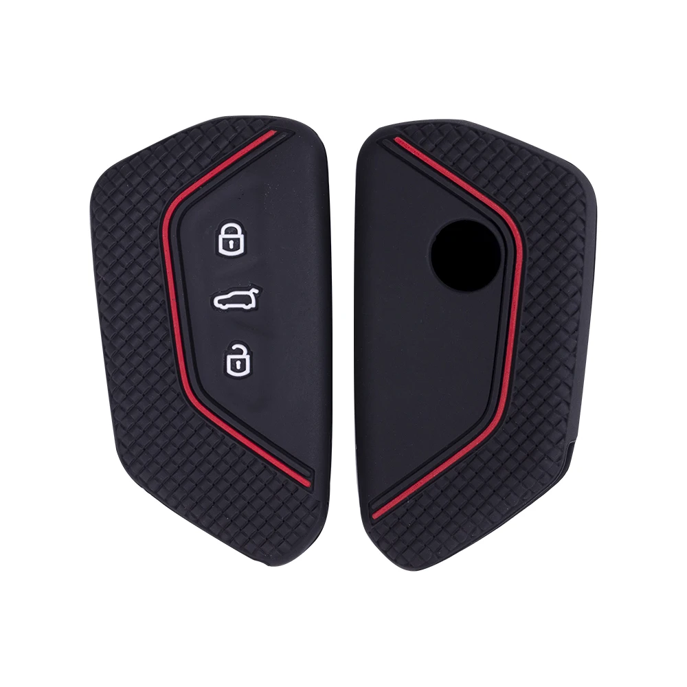 Car Key Case For VW Golf 8 Mk8 GTI GTD R ID3 ID4 2020 Decoration Silicone Car Key Case Fob Holder Cover Trim Car Accessories image 3