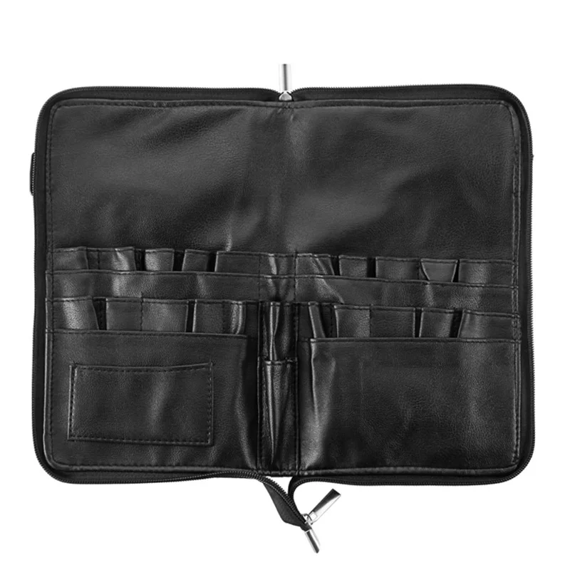 1PC PU 가죽 애완동물 가위 허리 가방 대용량 화장품 메이크업 브러시 가방 벨트 포함 전문 메이크업 아티스트용