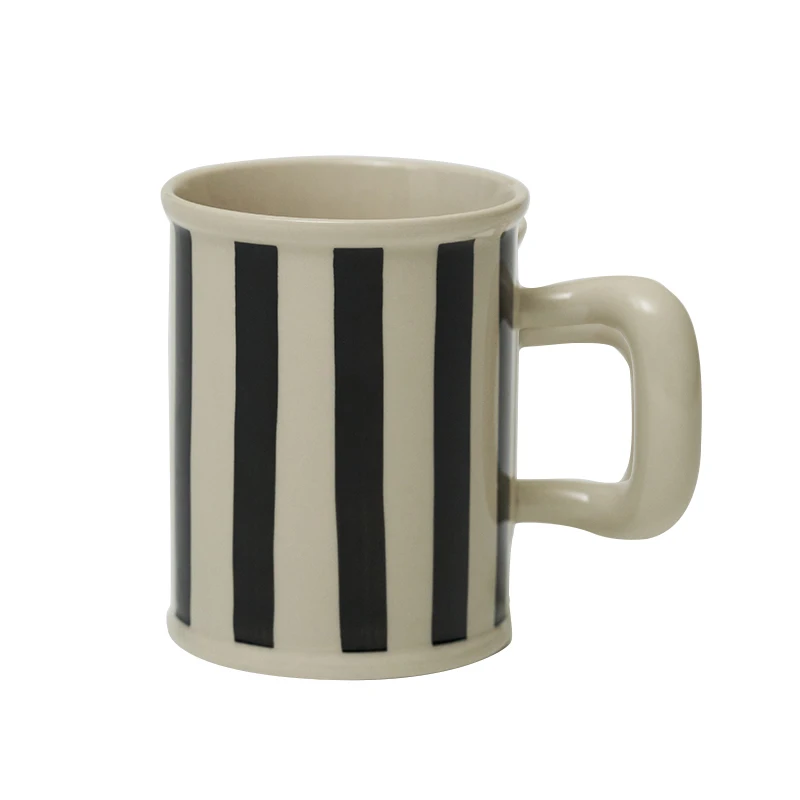 

Hand-painted striped ceramic mug milk cup coffee cup