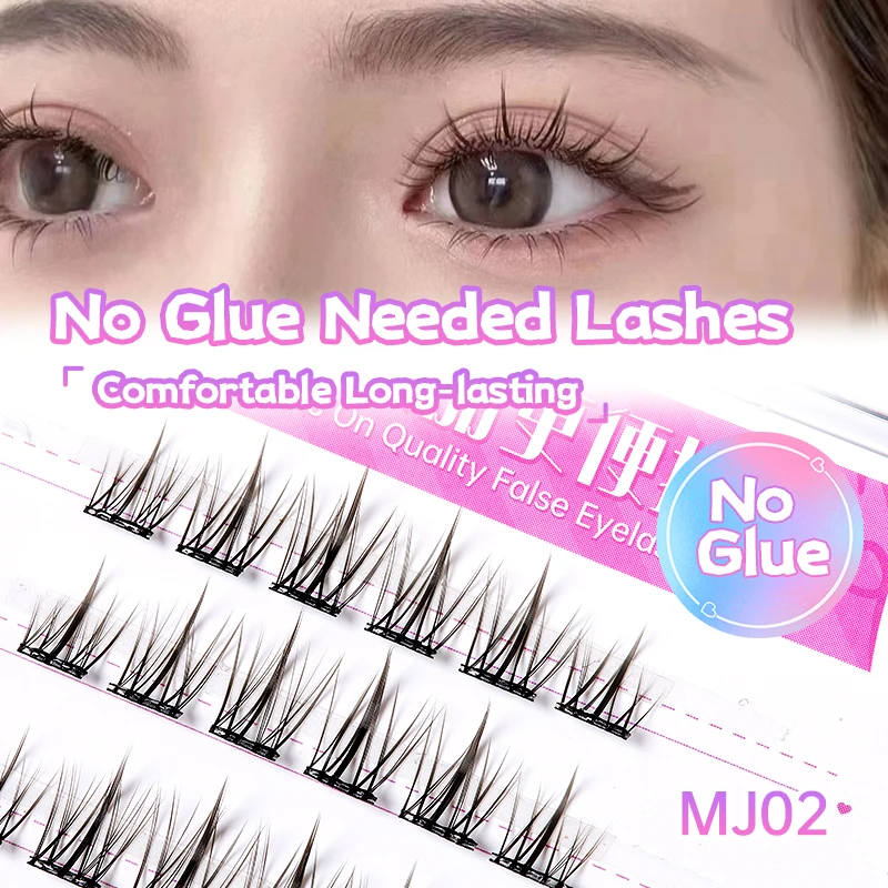 Yelix Self Adhesive Lashes No Glue Needed Reusable Under Eyelash Korean / Makeup DIY Individual Manga Lash Clusters