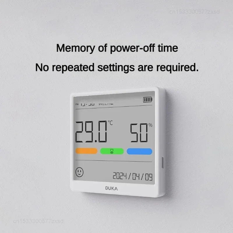 Duka THSE Temperature Humidity Meter Indoor Clock High-precision Digital Weather Stations Sensor for Home Type-C Rechargeable