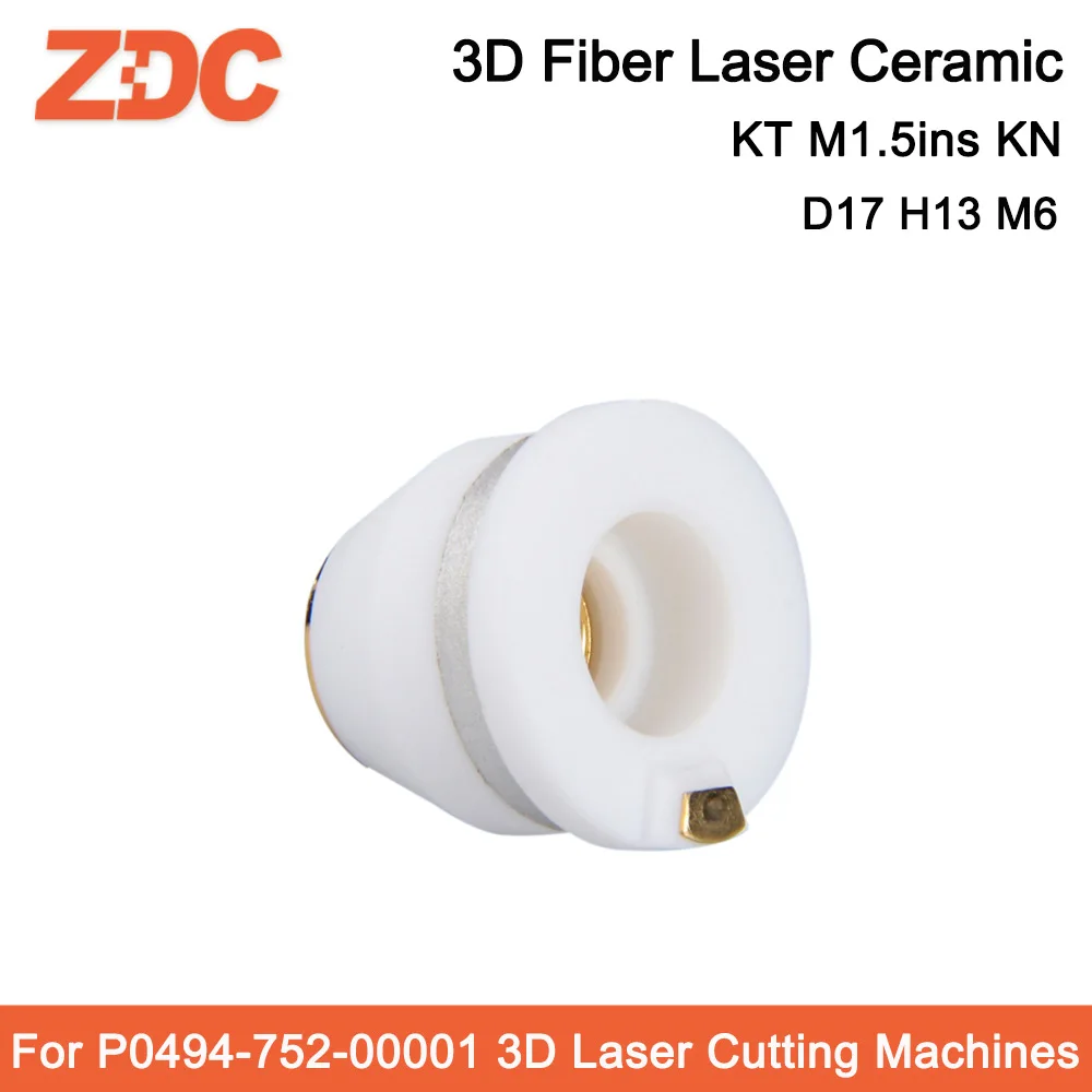 Fiber Laser 3D Laser Ceramic KT M1.5ins KN Ceramic Part Nozzle Holder for Precitec P0494-752-00001 D17 H14 M6