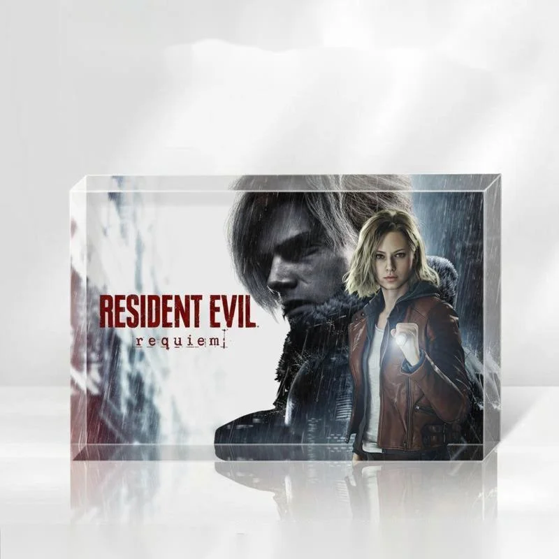 

Resident Evil 9 Game Merchandise Leon Commemorative Crystal Brick 3D Ornament Gifts For Friends Collectible Item
