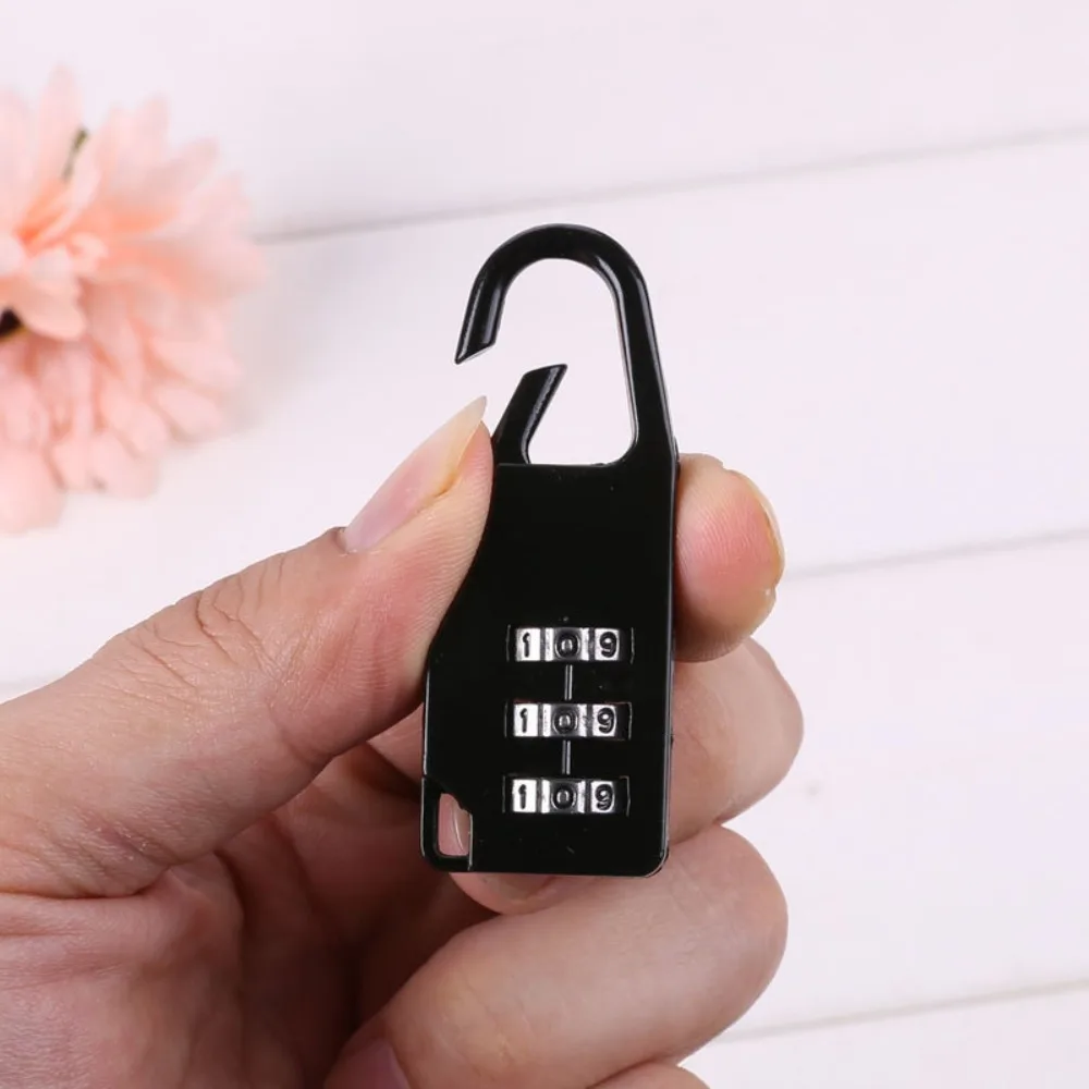 Zinc Alloy Suitcase Combination Lock Smart Lock Portable Safe Anti-theft Lock 3 Dial Digit Mini Combination Padlock Handbag