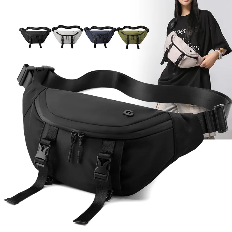

Nylon Casual Sling Man Chest Bag Larger Capacity Versatile Cycling Running Outdoor Sports Hiking Cycling Shoulder Crossbody Bag