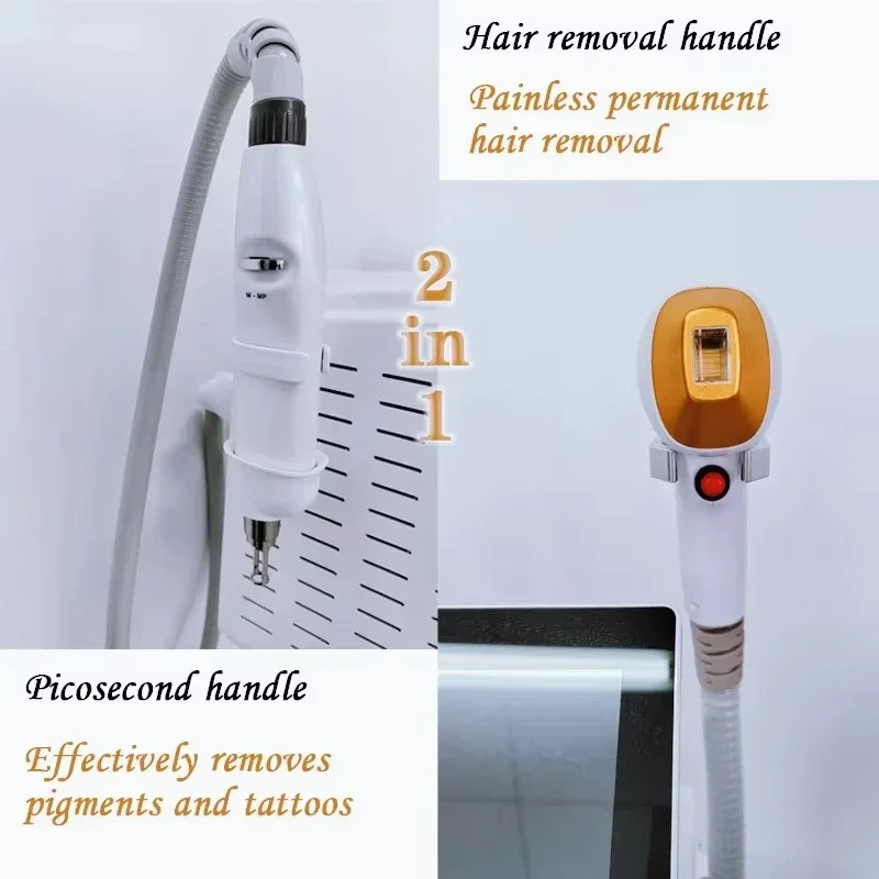 Professional 2 In 1 808nm Diode Laser Hair Remo Pico Laser Machine Carbon Peeling Picosecond Tattoo Remove Beauty Machine