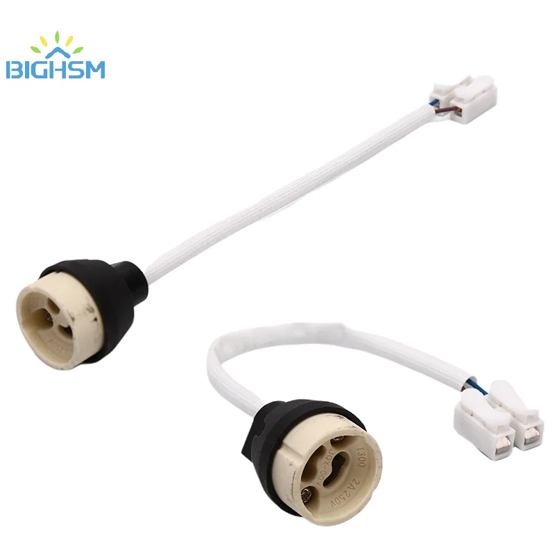 1Pcs Socket Lamp Base Holder GU10 Bulb Light Adapter Connector Converter Ceramic Wire