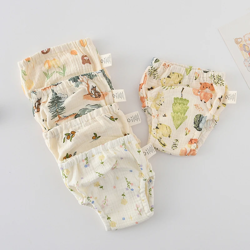 

New Cotton Gauze Baby Waterproof Reusable Training Pants Boy Girl Diaper Infant Shorts Nappies Panties Changing Underwear Cloth