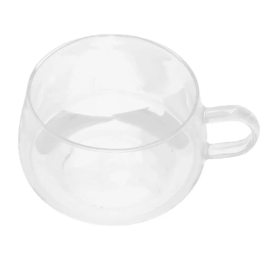 High Borosilicate double wall Glass Cup Coffee Cup With Handle 200ml