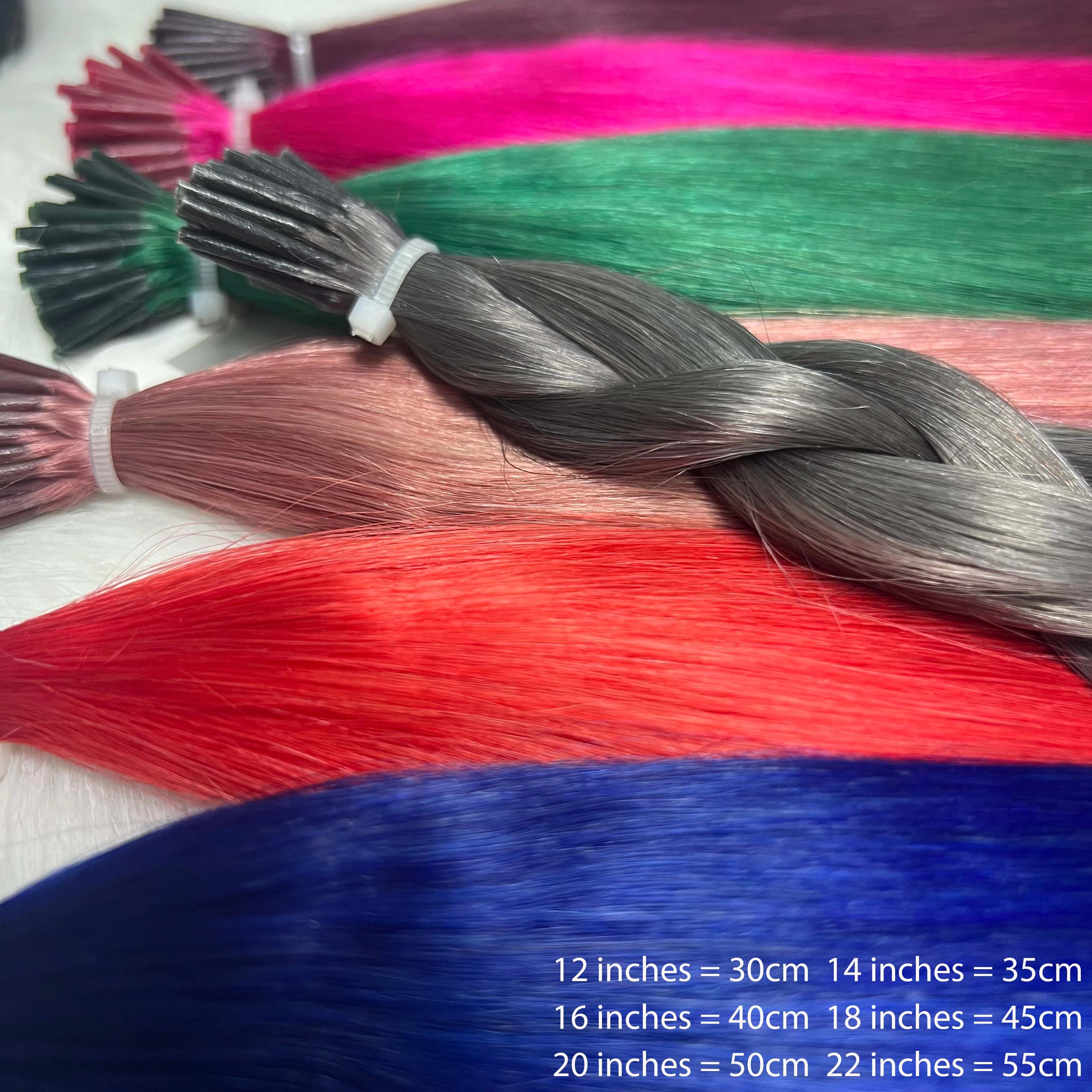 I تلميح ريمي الشعر البشري مستقيم الانصهار الطبيعي وصلات شعر 50 قطعة/المجموعة الملونة مستقيم الشعر 12-20 بوصة #4