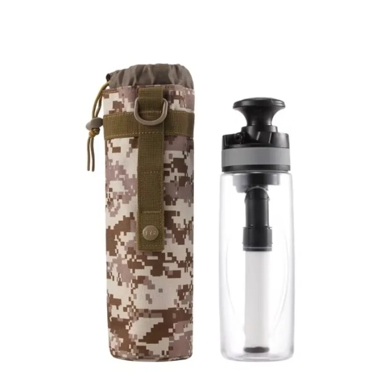 

Portable Outdoor Survival Hiking Water Purifier Bottle Manual Power Supply