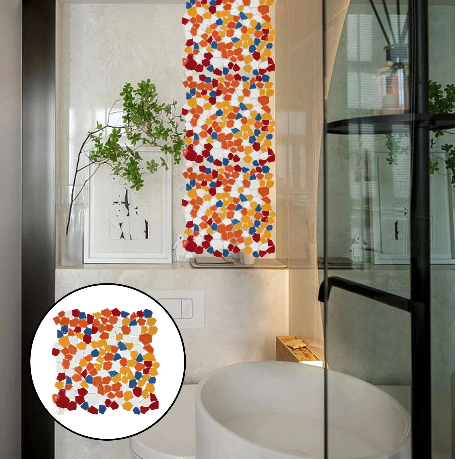 

Mosaic Tiles Home Decor Ceramic Crafts DIY Supply Materials Bright Color Irregular Shape SafeEdges Vibrant Assorted Art Supplies