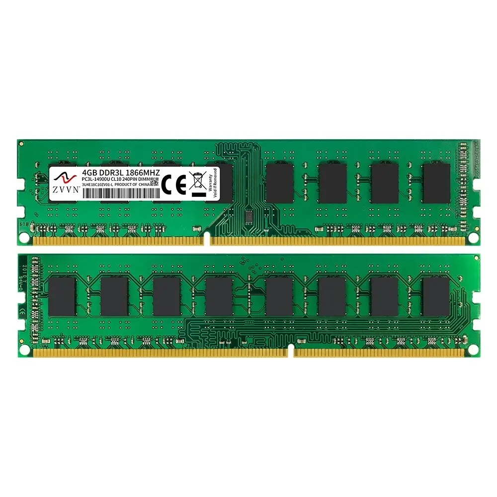 ZVVN 4GB DDR3L 1866 (PC3L 14900) 240Pin DIMM PC RAM CL10 Memoria per computer desktop Modello 3U4E18C10ZV01-L