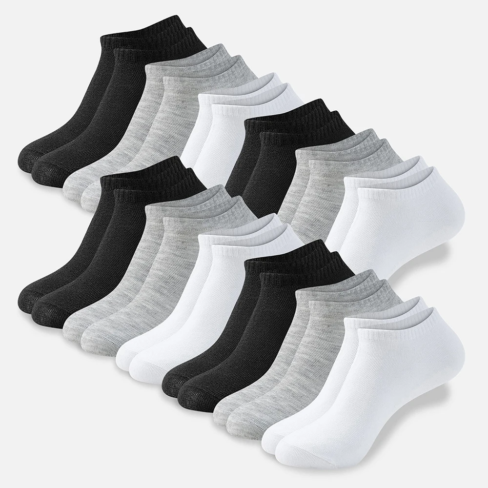 12 Pairs Of Ultra Soft Comfy Ankle Socks Breathable Cotton Blend Fabric Solid Color Knit Construction Womens Stockings Wear