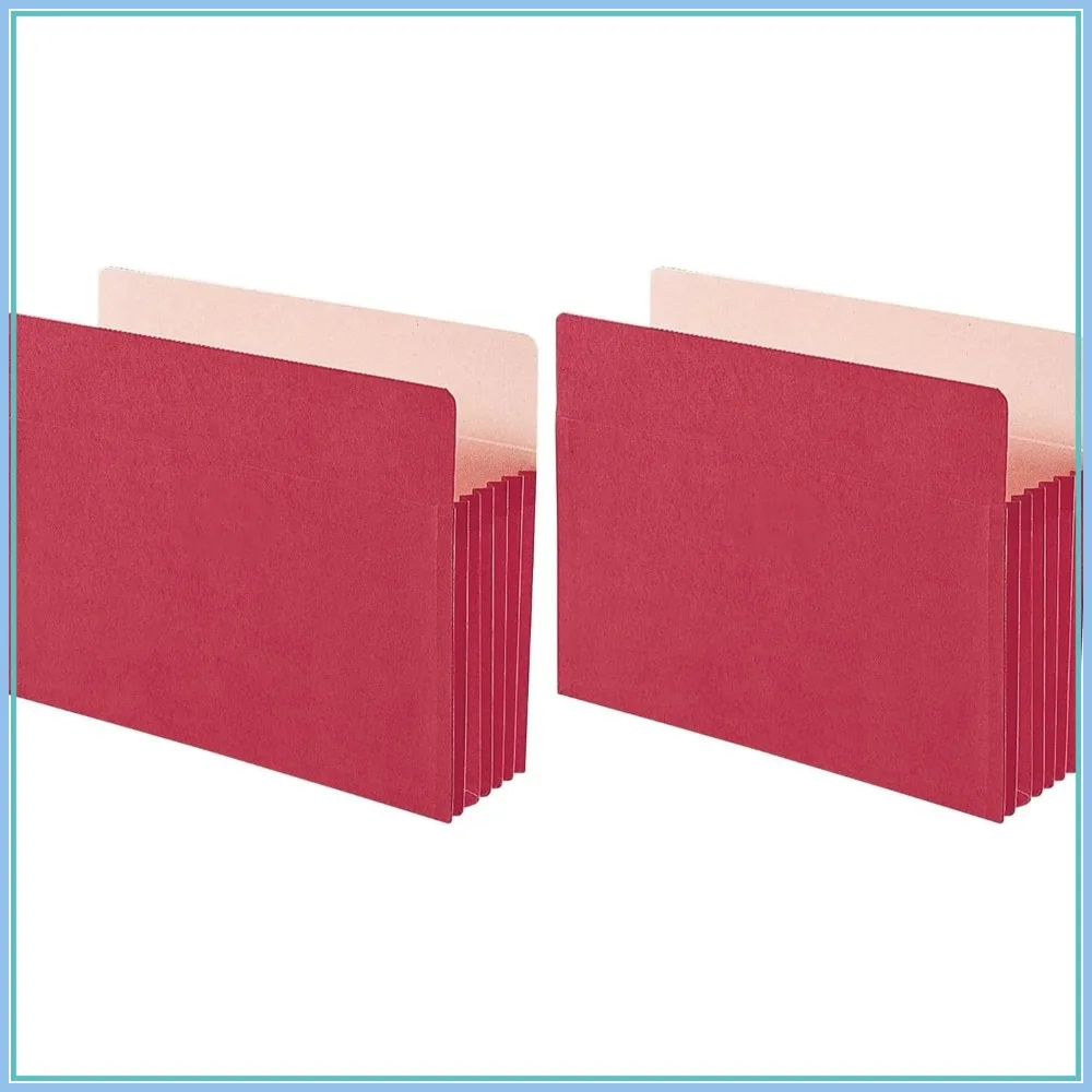 

Letter Size File Pockets, 5-1/4" Expansion, Red, 10-Pack (2 Packs)