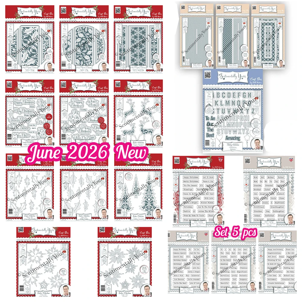 Sentimentally Yours Slimeline Collection - Dl Double Pierced Metal Cutting Dies and Stamps for DIY Scrapbook Card July 2026 New